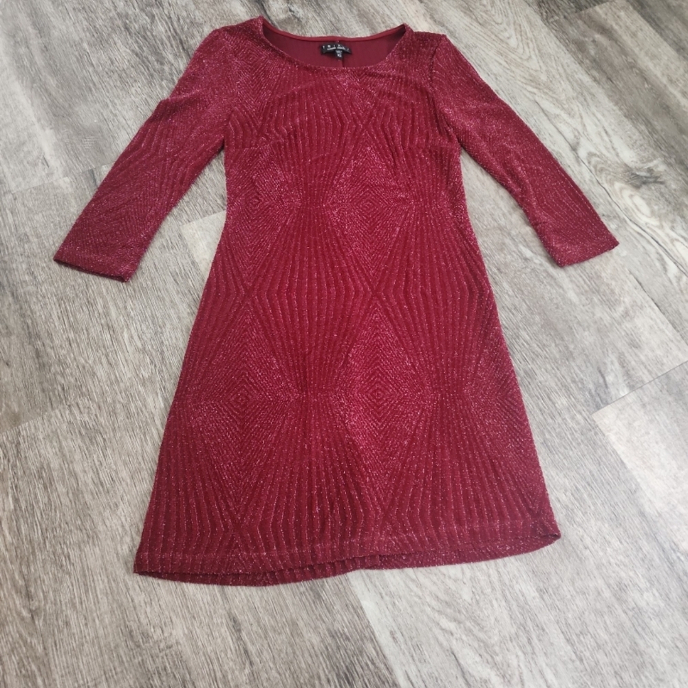 Trixxi Shimmering Burgundy Dress
